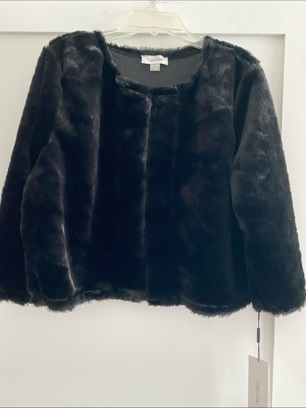 Calvin Klein Black Faux Fur Teddy Jacket